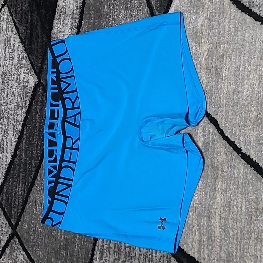 UNDER ARMOUR LOGO HEATGEAR FITTED BLUE SHORTY